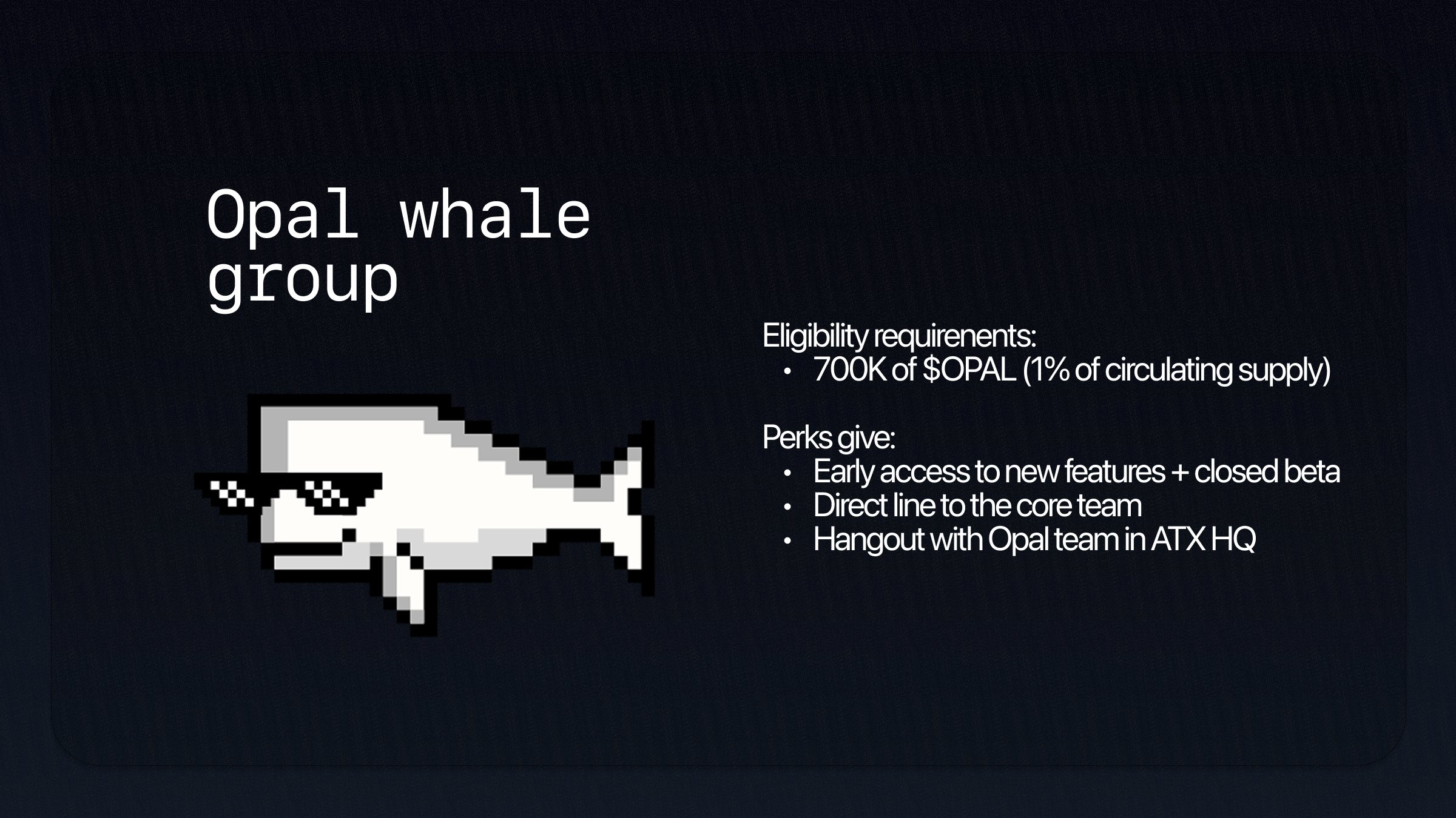 Opal whale group